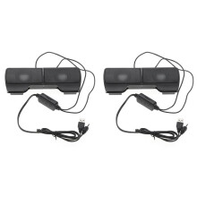 2X Portable USB Stereo Speakers Controller Soundbar for Laptop MP3 Phone Music Player PC with Clip
