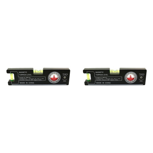 2X High Precision 200mm Magnetic Level Ruler ABS Millimeter Scale Angle Gauge Level Building Measuring Leveler Tools