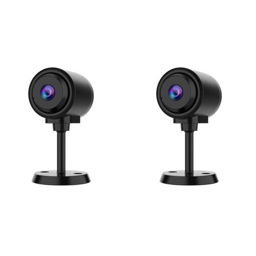 Tiny Camera for Home Security 2Pcs, 2.4GHz WiFi Portable Battery Operated Camera with IR Night Vision, Human Detection