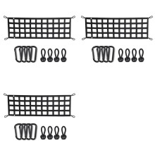 3X Car Trunk Organizer Net Protection Pickup Truck Bed Cargo Mesh Tailgate Net Cargo Storage Netting Divider Accessories