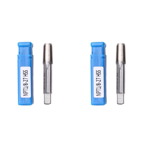 2X Torneira Cônica de 1/8 Polegadas - 27 NPT 1/8 - 27 TPI Adequada para Trabalhos de Reparo e Manutenção