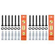 2X Lag Bolts for TV Wall Mount, TV Mount Screws Kit with M8x65mm Lag Screws, Drywall Anchors, Bubble Level Hardware Kit