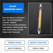 2X Lâmpada LED R7s COB com Tubo de Vidro, Super Brilhante, 20W, 189mm, AC220V, para Uso Doméstico (Luz Branca Quente), 3000K, 3000lm