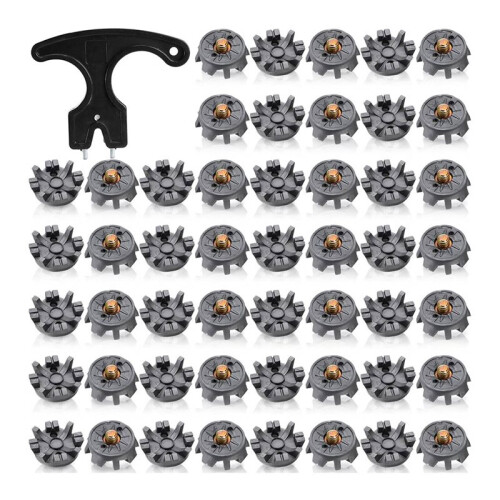 100Piece  Spikes,  Cleats Replacement with Cleat Spanner, Metal Thread Screw 6 mm Soft Pins Stud 1