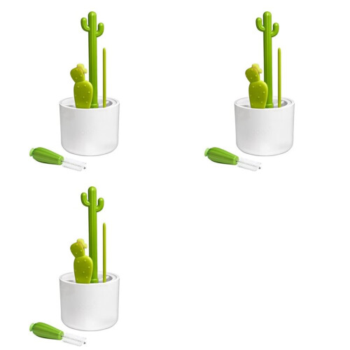 3X Cactus Bottle Brush, Straw Brush, Multifunctional Cleaning Brush Set, Full-Angle Cleaning