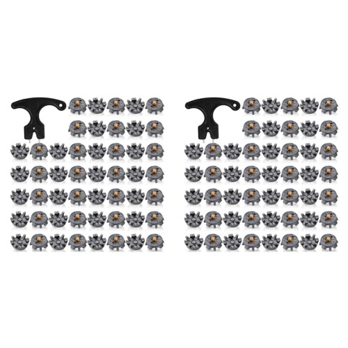 100Piece  Spikes,  Cleats Replacement with Cleat Spanner, Metal Thread Screw 6 mm Soft Pins Stud