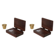 2X 24 Grid Wooden Watercolor Palette Walnut Wood Travel Watercolor Palette Foldable Empty Palette Box Paint Tray