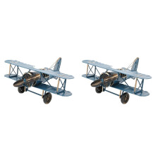 2X Aircraft Model Decoration Vintage Biplane Handmade Home Decorations Desktop Decoration Desktop Decoration Aircraft
