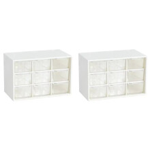 2X Jewelry Storage Box Debris Cabinets Lattice Portable Amall Drawer Sorting Grid Desktop Office Supplie