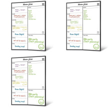 3X Magnetic Whiteboard Fridge Calendar Meal Planner and Shopping List White Board - Memo Board and Family Planner
