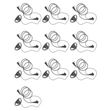 10X Single Wire Earpiece Headset Kit MIC PTT Mic D Shaped 2 Pin Radio Earphone Walkie Talkie Ear Hook