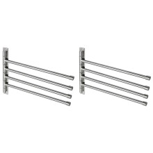 2X Porte-Serviettes Pivotant Mural - Porte-Serviettes de Bain en Acier Inoxydable à 4 Bras, Porte-Serviettes Pivotant pour Salle de Bain / Cuisine