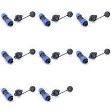 8X SP13 Waterproof Connector IP68 6 Pin Cable Connectors Male/Female Plug and Socket Nut/Flange/Docking