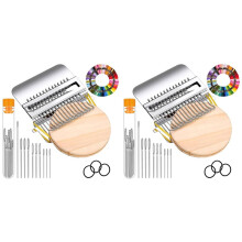 2X Kit KnitPatch PatchMaker: Hilo de Bordar de 100 Colores para Remendar y Tejer, Juego Completo de Costura y Manualidades.