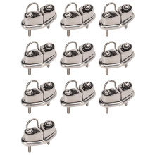 10X 316 Stainless Steel Boat Cam Cleat with Wire Leading , Mirror Polished Sailboat Cleat for 10mm Rope