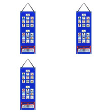 3X Visual Schedule for Kids Daily Routine Chart with 70 Cards Calendar Pocket Autism Learning Behavioral Tool for School