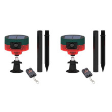 2X Solar Outdoor Motion Sensor Siren, 360 Detection Siren, Animal Repellent, Voice Recording Speaker 129Db