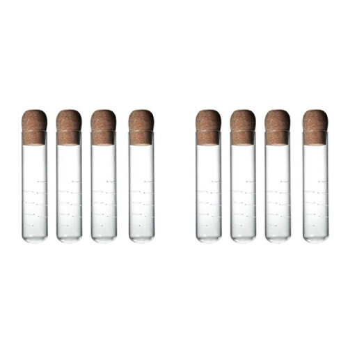 8PCS Glass Strainers for Long Leaf Tea, Reusable Glass Diffuser with Cork Loose Tea Steeper Filter for Cup