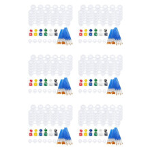 360 Empty Paint Can Strips 3Ml with 180 Paint Brushes Set, Clear Paint Cups with Lid Acrylic for Painting Art School