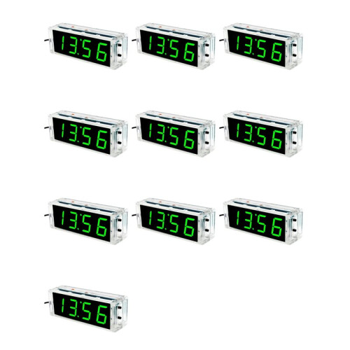 10X Digital Clock Kit Light Control 1 Inch LED Digital Tube 51 Microcontroller Electronic Clock DIY Parts with Shell