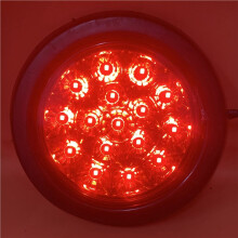 10Pcs 12V-24V 16LED Car Round Red Taillights Rear Fog Light Stop Brake Running Reverse Lamp for Truck Trailer Lorry