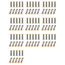 100 Packs Knife Handle Screws Rivets Bolts Fasteners, Gold Hex Flat Screws, Knives Maker Screws