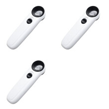 3pcs 40X Magnifying Glass with Light Magnifier Portable Desk Read Light for Jewelry Appraisal Reading Repairing
