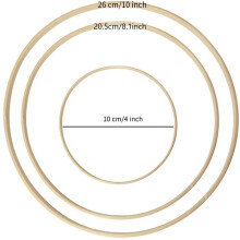 Dream Catcher Rings 72Pcs Wood Bamboo Floral Hoop for DIY Wreath Decor Wedding Wreath Decor and Wall Hanging