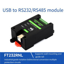 2X Waveshare Din Rail USB to RS232/485 Industrial Grade Isolated Converter FT232RNL Support Wall-Mount and Rail-Mount