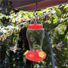 2X 480ML Bird Water Feeder Bottle Hanging  Feeder Garden Outdoor Plastic Flower Iron Hook Pet Bird Supplies