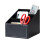 2X PU Leather Desk Stationery Organizer,Multi-Function Desk Storage Box for Office Pen,Business Name Cards Black 4
