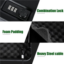 2X Gun Safe for Pistols, Solid Steel Pistol Safe, Small Handgun Lock Box with Combination Lock