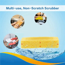 Large Cellulose Sponges,Kitchen Sponges, Duty Scrub Sponges,Non-Scratch Dish Scrubber Sponge for Cookware 30 Pcs