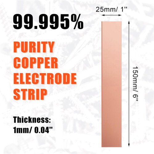 20 Pack Pure Copper Anode Sheet (99.995% Pure) for Plating and Electroplating, Copper Electrode Strip 0.04x1x6inch 2