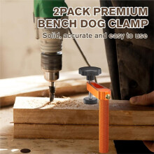 Bench Dog Clamp, 3/4"(19mm) Dog Hole Clamp, Adjustable Height Aluminum Alloy Stable Holdfast Woodworking Tools-2 Pack