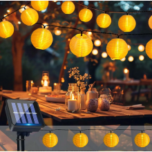 5M Solar Lantern String Lights, 20 LED Warm White Outdoor Garden Lights, IP65 Waterproof, 8 Modes for Patio Balcony Yard Decor