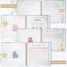 Baby Memory Book Scrapbook Photo Album Pregnancy Diary Cute Animal Keepsake Record Growth Journal Hand Account B