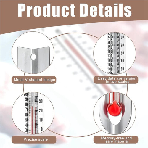 24-Pack V Shaped Dual Scale Science Thermometers, Mercury-Free for Schools, Labs, and Home Experiments 2