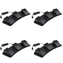4X USB Triple Foot Switcher Controller Key Customized Keyboard Gaming Multimedia Action Pedal for Computer