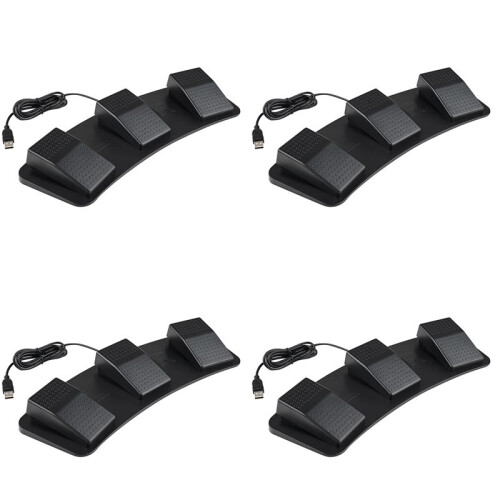4X USB Triple Foot Switcher Controller Key Customized Keyboard Gaming Multimedia Action Pedal for Computer