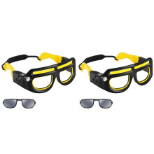 2X Rechargeable LED Safety Glasses Headlights,Detachable Sunglasses,Multifunctional for Working,Riding,Night Fishing