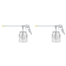 2PCS Deep Cleaning Gun Silver Pot Type Pneumatic Spray with 5mm Nozzle and Aluminum Pot for Furniture Factory Facilities
