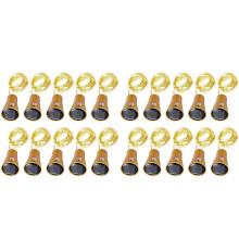 20 Stück Solar-Lichterkette für Weinflaschen, 10 LEDs, Solar-Lichterkette in Korkform, Urlaubslampe, Hochzeitsfeier, Gartendeko B