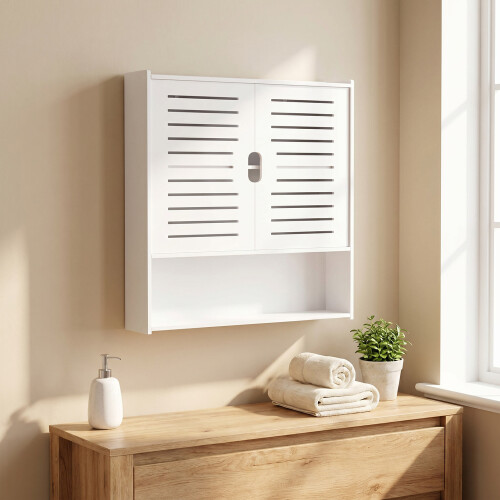 Living And Home Wall-mounted Bathroom Cabinet with Doors