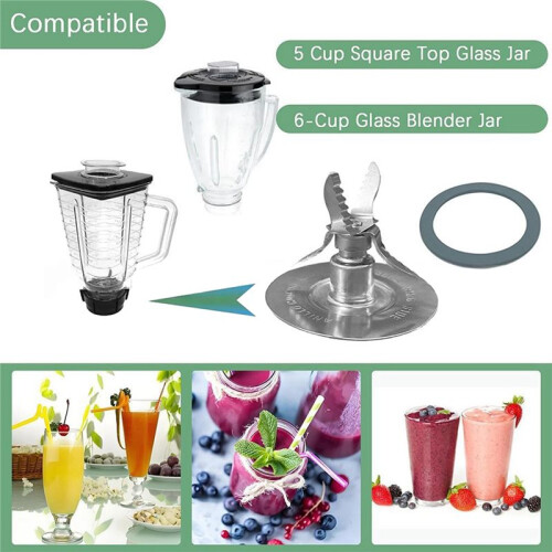 Blender Blade Assembly for  Blender Fits 5 & 6-Cup Jars Replacement Blender Blade Parts 1