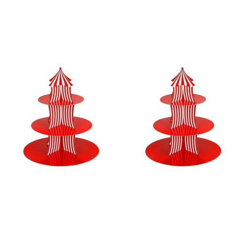 2X Cardboard Cupcake Stand Tiered Cake Stand Multipurpose Cardboard Cake Stand Practical Cake Tier Stand Cupcake Stand