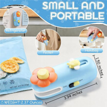Rechargeable Bag Heat Sealer 2-in-1 Handheld Snack Sealer with Cutter, USB-C, Magnetic Back for Plastic Bags C