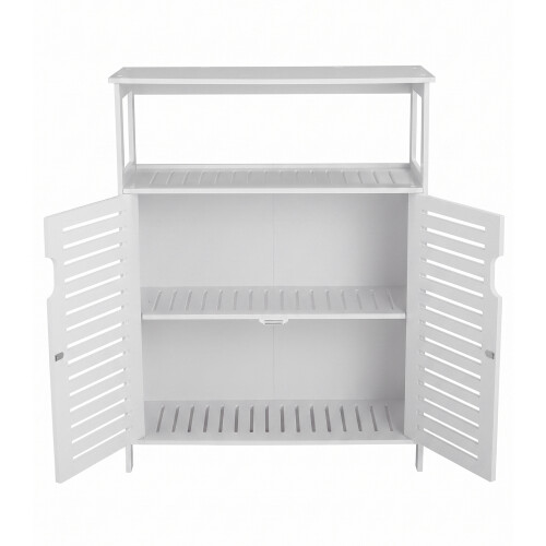 Living And Home Freestanding Bathroom Storage Cabinet with Doors 2