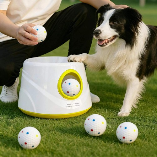 Dog Automatic Ball Launcher With 3 Balls Pet Ball Thrower Interactive Game UK
