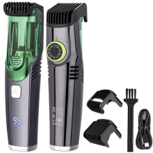 Cordless Electric Mens Vacuum Beard Trimmer Adjustable Length Waterproof Shavers